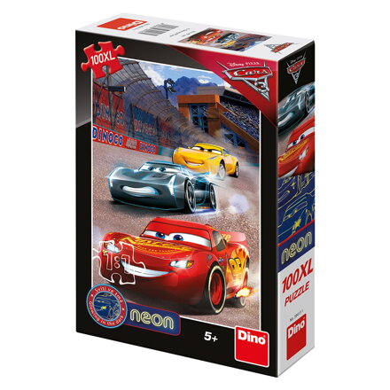 Dino Puzzle Cars 3 Víťazné kolo 100 ks neónové