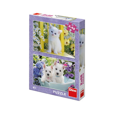 Dino Puzzle Mačiatko a Vestíci 2x48 ks