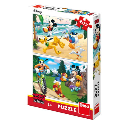 Dino Puzzle Mickey športuje 2x77 ks