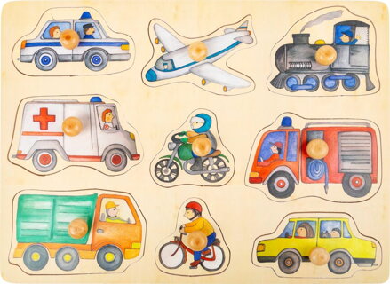 Small Foot Drevené vkladacie puzzle Dopravné prostriedky