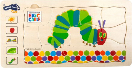 Drevené vkladacie puzzle Hladná húsenica
