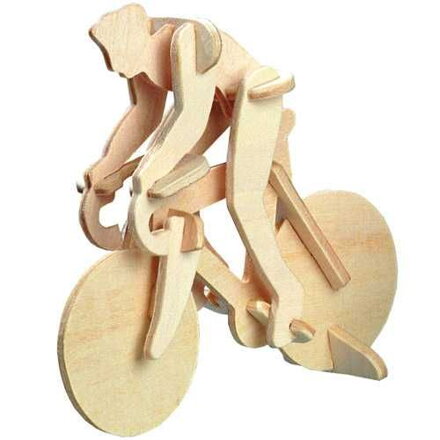 Woodcraft Drevené 3D puzzle závodný bicykel s cyklistom