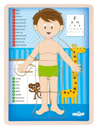 Woody Puzzle Ľudské telo Chlapec SK