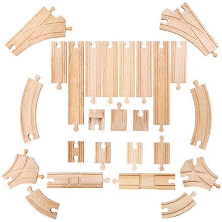 Bigjigs Rail Drevené koľaje Set 25 dielov