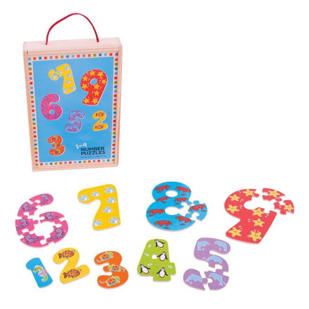 Bigjigs Toys Drevené puzzle Čísla 1-9