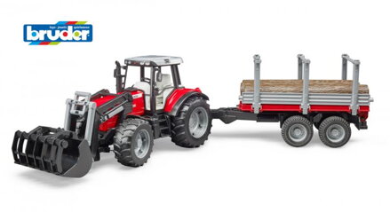 Bruder 2046 Traktor Massey Ferguson s vlekom