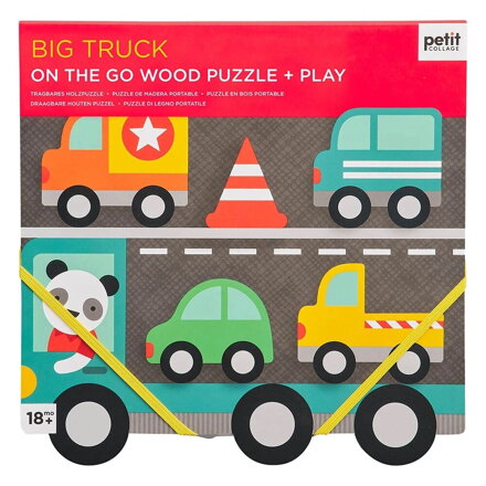 Petitcollage Robustné drevené puzzle Big Truck