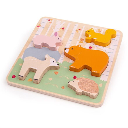 Bigjigs Toys Drevené puzzle Woodland