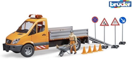 Bruder 2537 Mercedes Benz Sprinter Komunál s pracovníkom a príslušenstvom