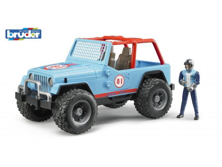 Bruder 2541 Modré auto JEEP s vodičom