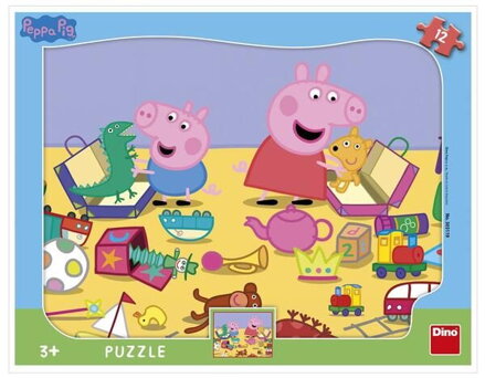 Dino Puzzle Peppa Pig sa hrá - Tvary 12 ks