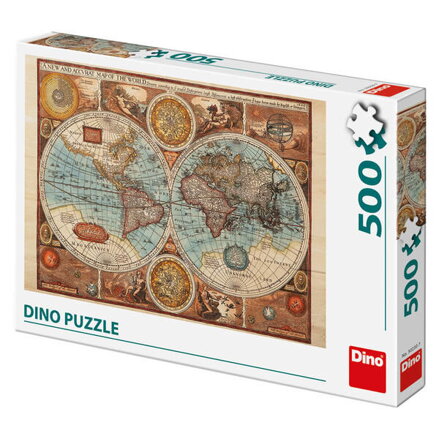 Dino Puzzle Mapa sveta z roku 1626, 500 dielov