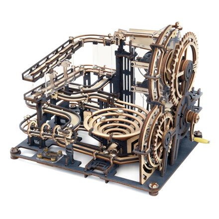 RoboTime Drevené 3D mechanické puzzle Guľôčkové dráhy Mesto prekážok 294 ks