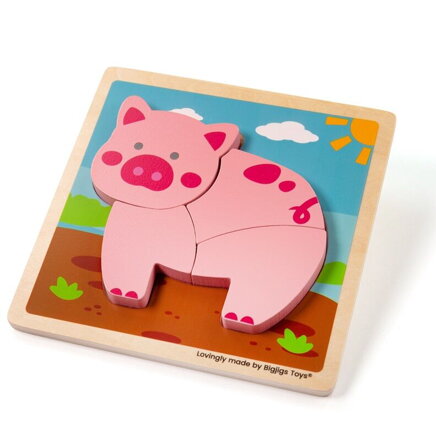 Bigjigs Toys Vkladacie puzzle Prasiatko