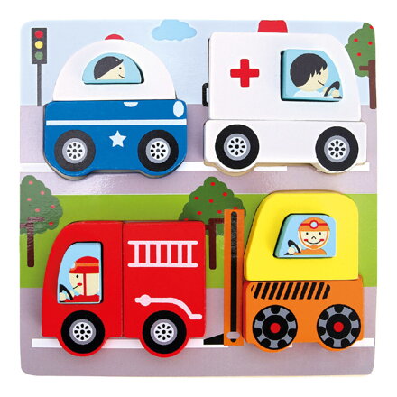 Bino 3D puzzle Záchranné vozidlá