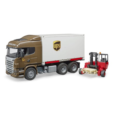 Bruder 3581 Nákladné auto Scania R UPS s vysokozdvižným vozíkom