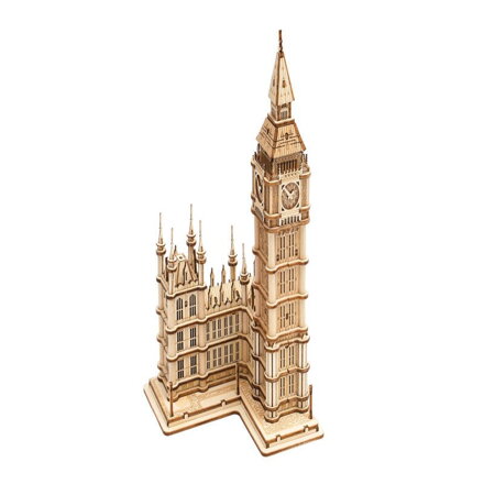 RoboTime Drevené 3D puzzle svietiace Hodinová veža Big Ben