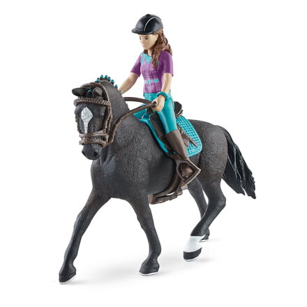 Schleich 42541 Hnedovláska Lisa s pohyblivými kĺbmi na koni