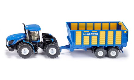 SIKU Farmer - Traktor New Holland so silážnym prívesom Joskin 1:50