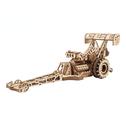 Ugears 3D mechanické puzzle - Závodné auto Dragster 321 ks