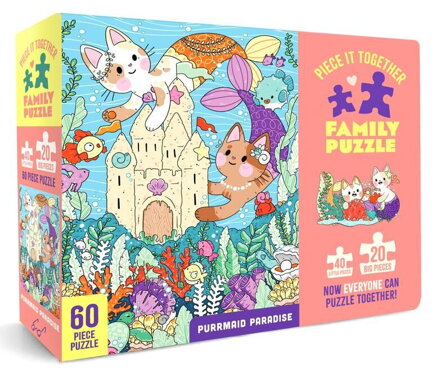 Chronicle Books Rodinné puzzle Purrmaid Paradise 60 dielikov