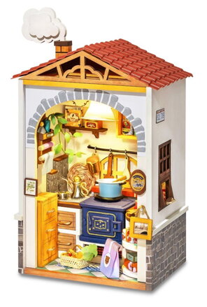 RoboTime Drevené 3D puzzle Miniatúra domčeka Kuchyňa chutí