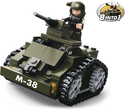Sluban Army 8into1 M38-B0587C Obrnené vozidlo