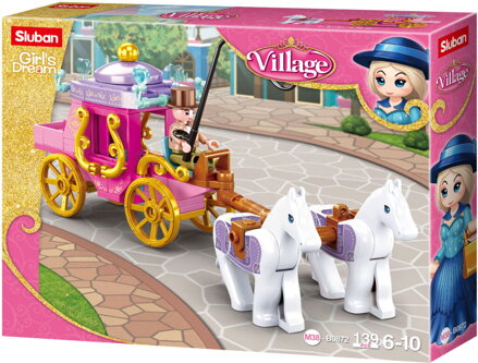 Sluban Girls Dream Village M38-B0872 Dobový kočiar s koníčkami