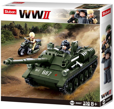 Sluban WWII M38-B0687 Sovietske samohybné delo SU-85 - Stíhač tankov