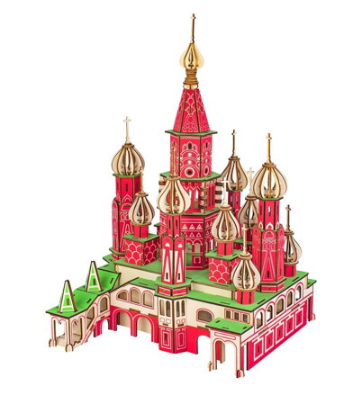 Woodcraft Drevené 3D puzzle Chrám Vasila Blaženého farebný