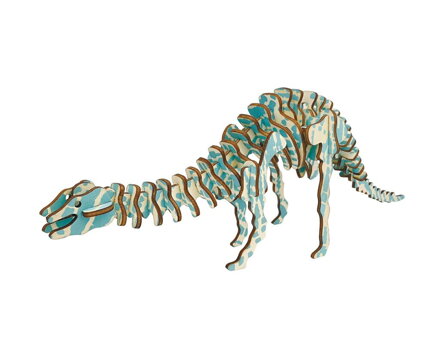Woodcraft Drevené 3D puzzle Diplodocus farebný