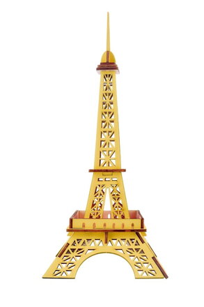 Woodcraft Drevené 3D puzzle Eiffelova veža žltá