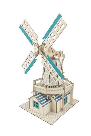 Woodcraft Drevené 3D puzzle Holandský veterný mlyn 77 ks