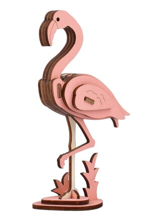 Woodcraft Drevené 3D puzzle Plameniak