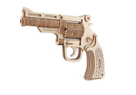 Woodcraft Drevené 3D puzzle Revolver M19