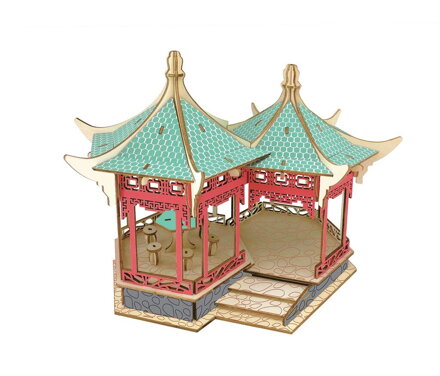 Woodcraft Drevené 3D puzzle Slávna Yueyang Tower farebná