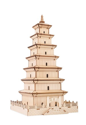 Woodcraft Drevené 3D puzzle Veľká pagoda divej husi