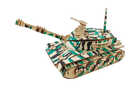 Woodcraft Drevené 3D puzzle Veľký tank