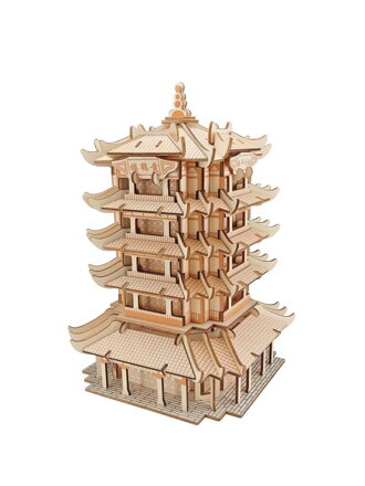 Woodcraft Drevené 3D puzzle Yellow Crane Tower