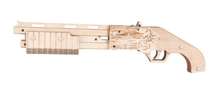 Woodcraft Drevené 3D puzzle Zbraň na gumičky Mossberg