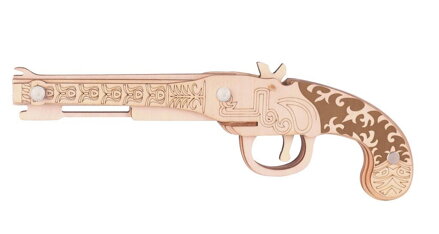 Woodcraft Drevené 3D puzzle Zbraň na gumičky Mušketa