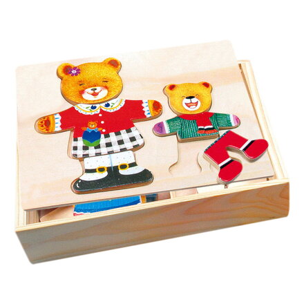 Bino Obliekacie puzzle - medvedica s medvedíkom