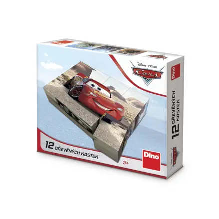 Dino Drevené obrázkové kocky - Cars: Jazda 12 ks