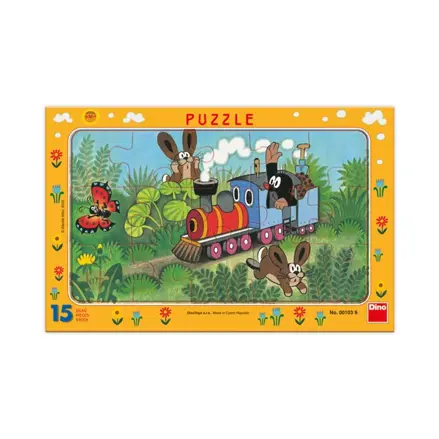 Dino Puzzle Krtko a lokomotíva 15 dielov