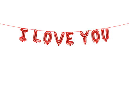 Fóliový balón I Love You, 260x40 cm, červený