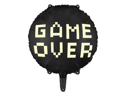 Fóliový balón Gamer over, 45 cm, čierny