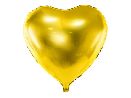 Fóliový balón Srdce, 45 cm, zlatý