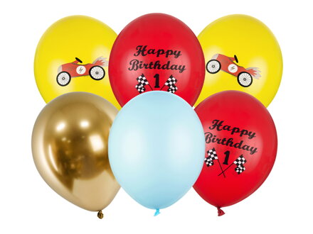 Balóny 30 cm, Happy Birthday 6 ks