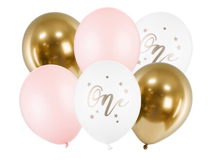 Balóny 30 cm, One, pastelové svetloružové 6 ks