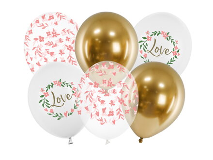 Balóny 30 cm, Love 6 ks